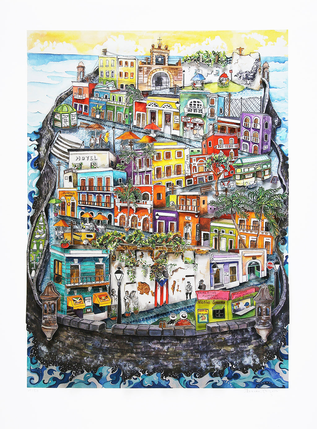 Pergola, Linnea - Old San Juan - Puerto Rico - handsigniert - Giclee Clever Art