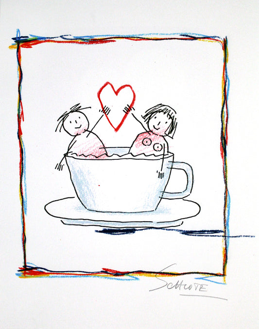 Schlote, Wilhelm - Love in a cup - handsigniert - Giclee Clever Art