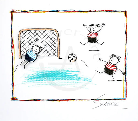 Schlote, Wilhelm - Fußball - Giclee - handsigniert Clever-Art