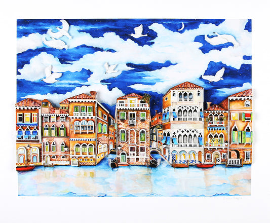 Pergola, Linnea - Venice-Moonlight - handsigniert - Giclee Clever Art