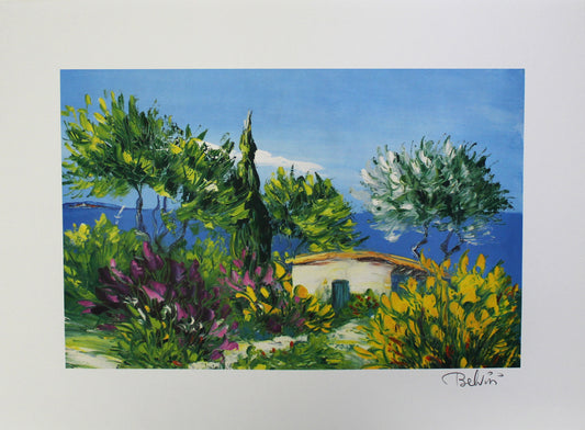 Belvisi, Marcel - Petit cottage sur le jardin - handsigniert - Farblithografie