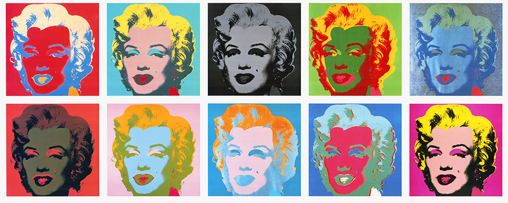 Warhol, Andy - Ten Marilyns II - Farboffset (mit Siegel) - 140 x 80 cm