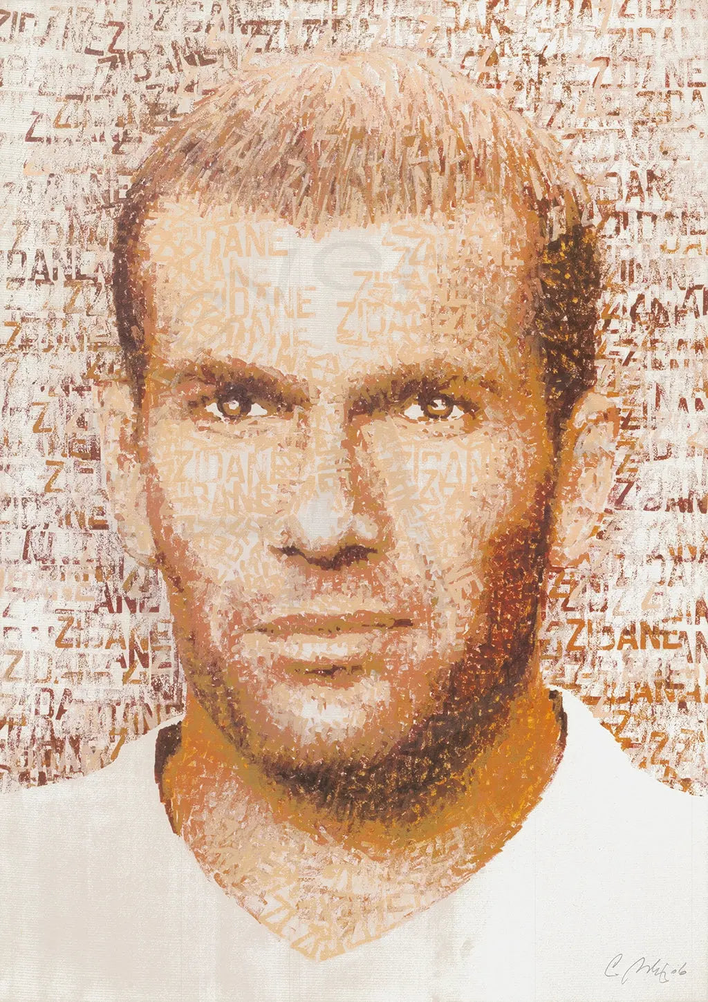 Britz, Chris - Zidane (Zinédine Zidane) - handsigniert - Offsetlithografie Clever-Art