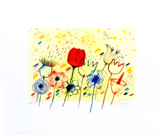 Schlote, Wilhelm - Frühlingsblumen - handsigniert - Giclee Clever Art