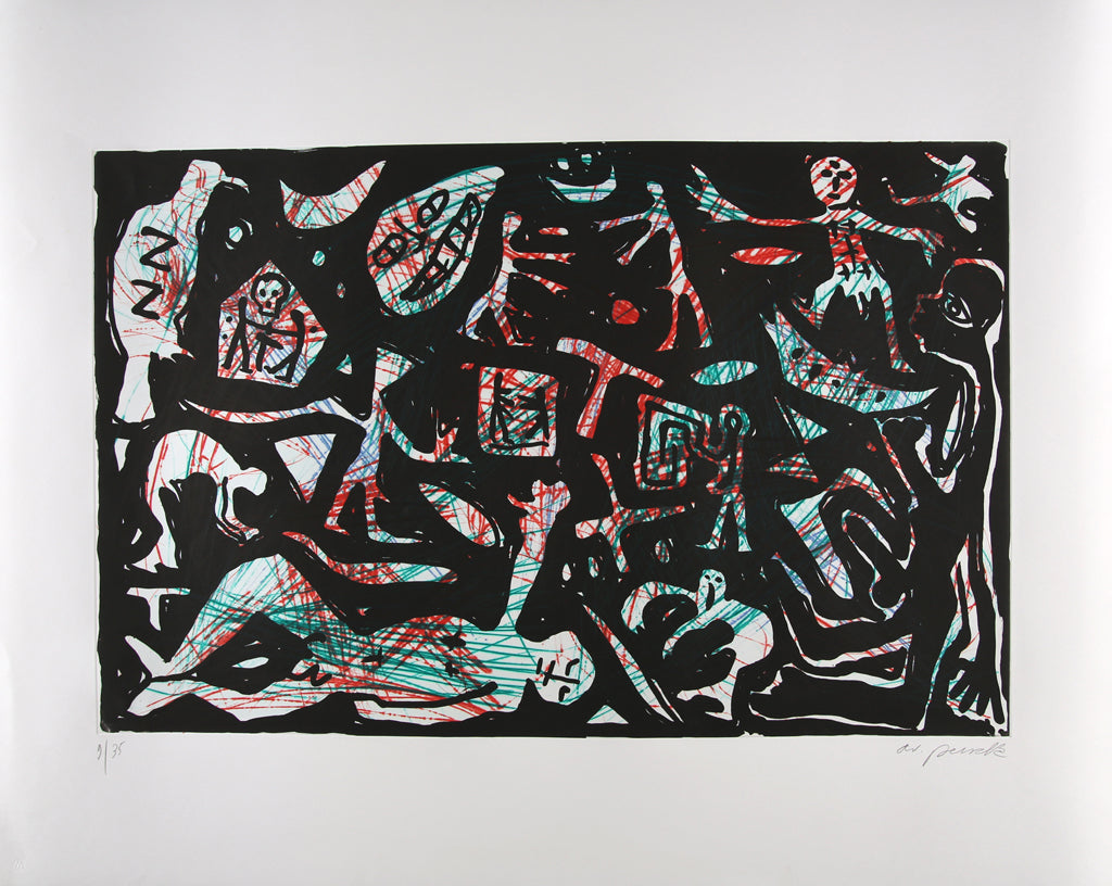 Penck, A.R. - Loch in der Mauer, 1989 - Aquatinta-Radierung - handsigniert