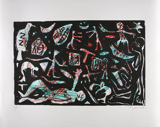 Penck, A.R. - Loch in der Mauer, 1989 - Aquatinta-Radierung - handsigniert