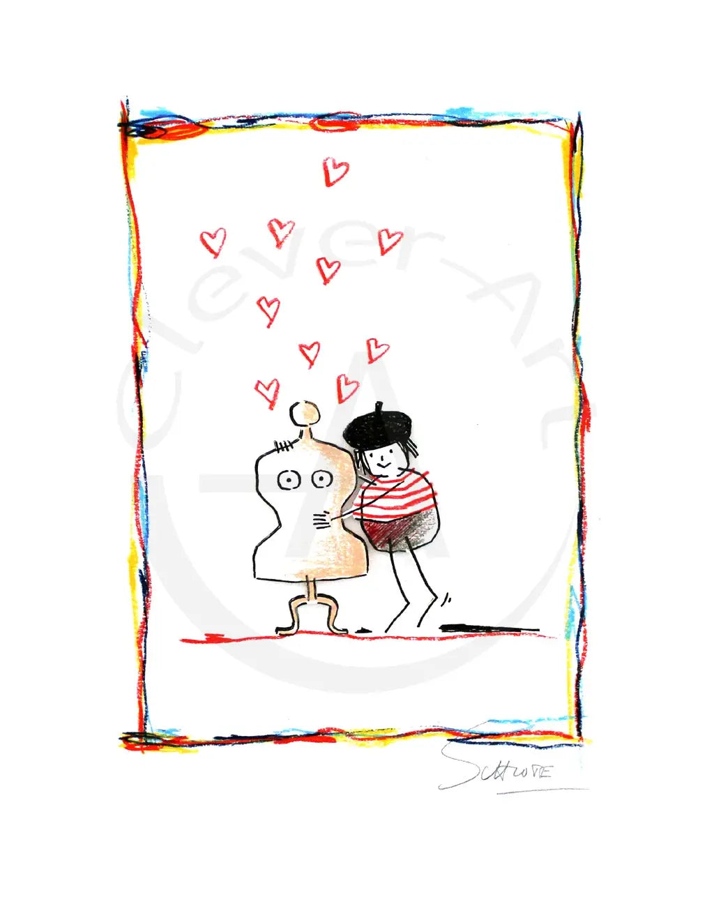 Schlote, Wilhelm - I love you! - Giclee handsigniert Clever Art