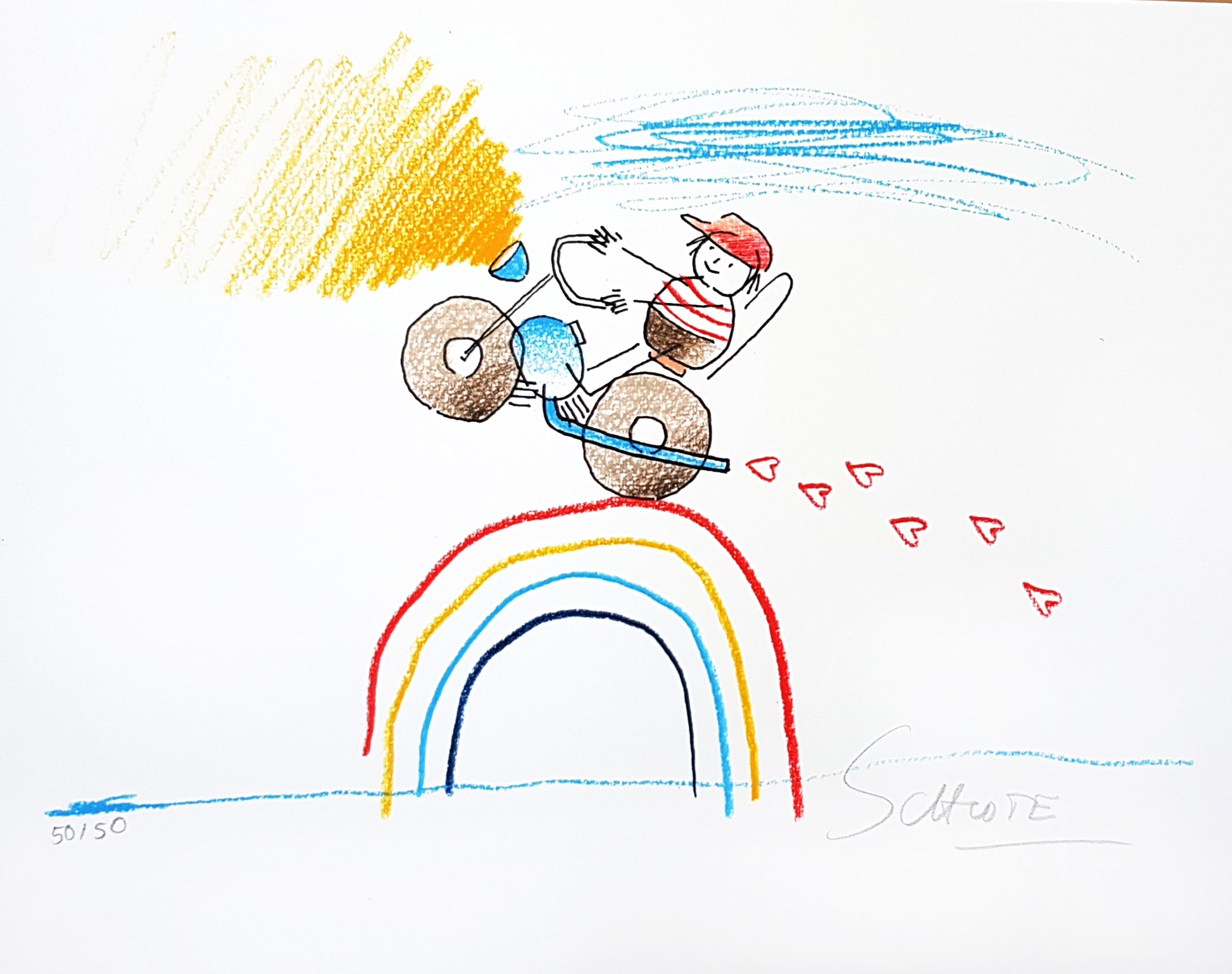 Schlote, Wilhelm - The Love-Bike - handsingiert - Giclee Clever Art