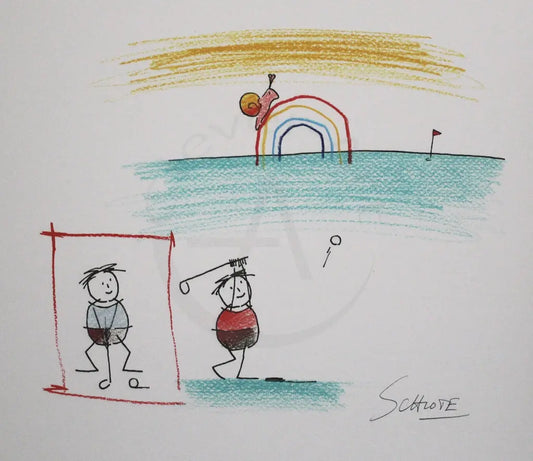 Schlote, Wilhelm - Golf - handsigniert - Giclee Clever Art