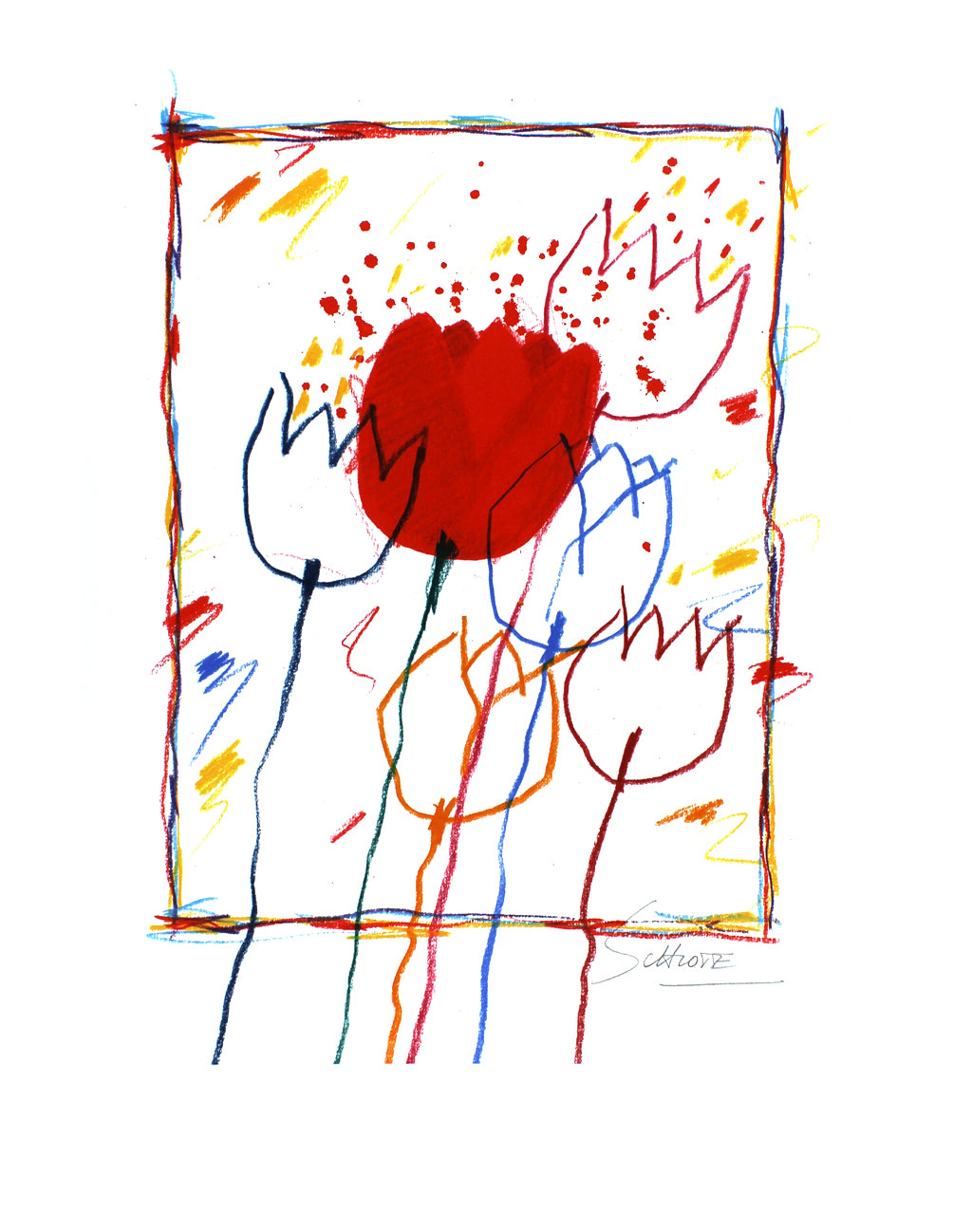 Schlote, Wilhelm - Tulpen - handsigniert - Giclee Clever Art