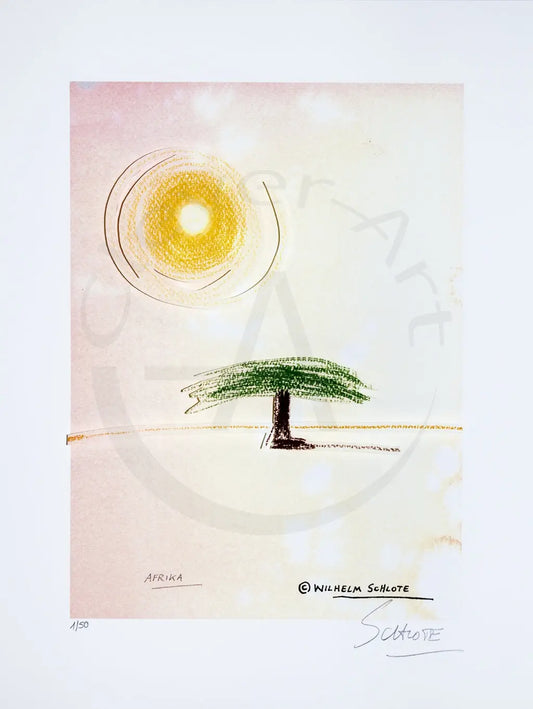 Schlote, Wilhelm - Afrika - Büttenpapier - handsigniert - Giclee Clever Art