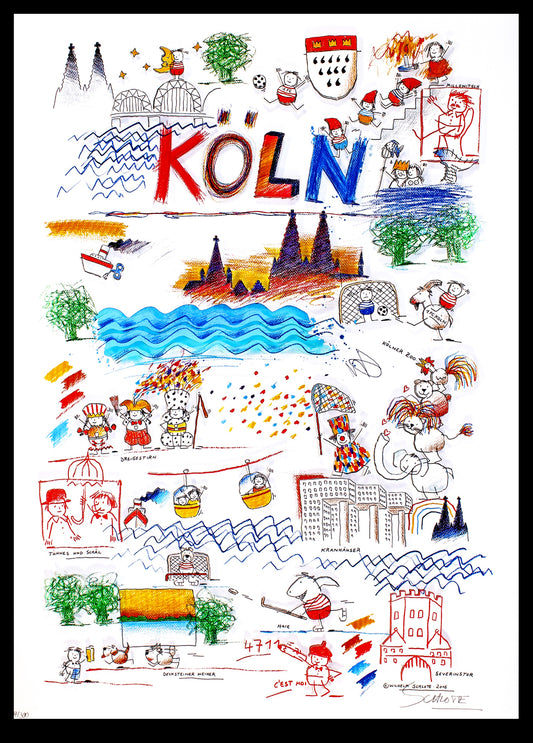 Schlote, Wilhelm - Stadtplakat Köln - Giclee - stempelsigniert