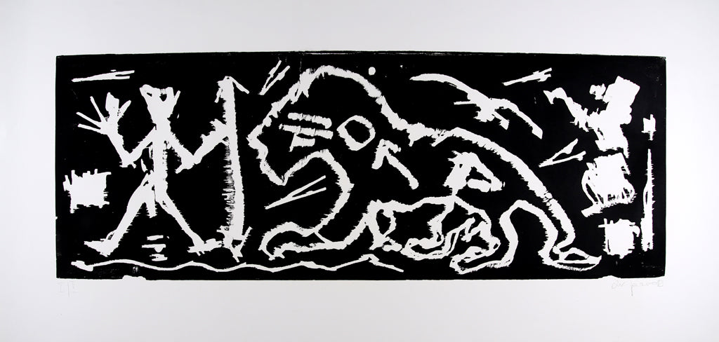 Penck, A.R. - Ich in England, 1985/86 - Holzschnitt - handsigniert