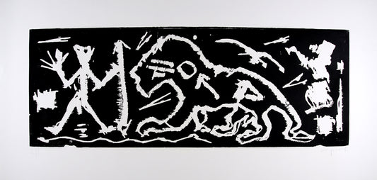 Penck, A.R. - Ich in England, 1985/86 - Holzschnitt - handsigniert