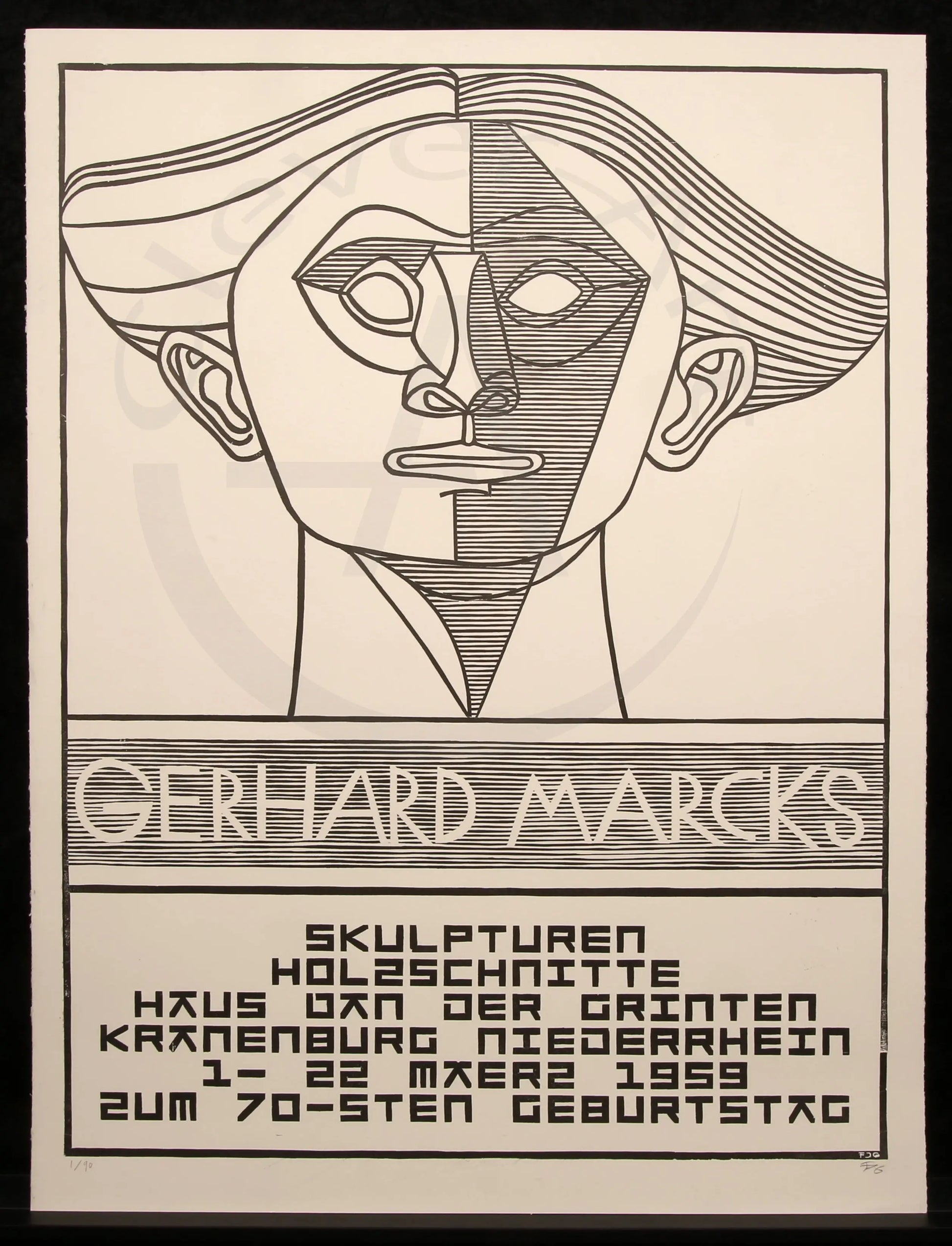 Grinten, Franz van der - Gerhard Marcks - Ausstellungsplakat 1959 Clever-Art