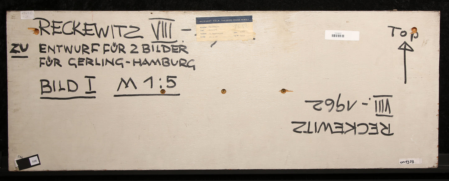 Reckewitz, Wilfried - Entwurf VIII - Öl/Hartfaser/Panel, 1962 - handsigniert