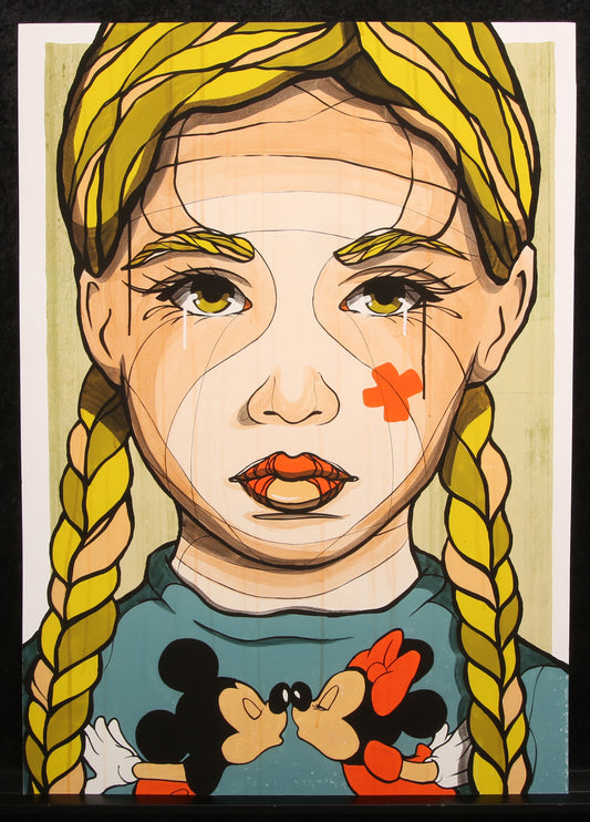 El Bocho - Girl with Mickey (large), 2019 - Deluxe - Giclee - handsigniert