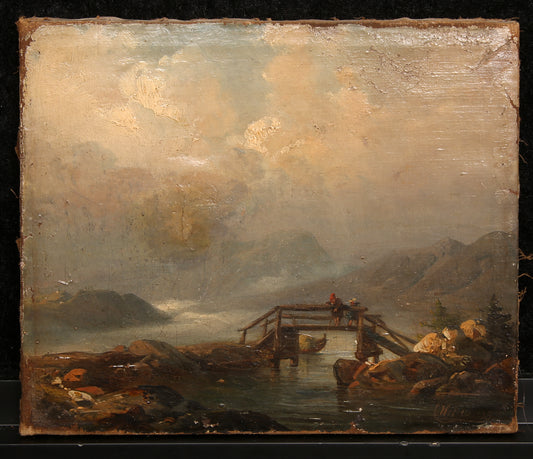 Hilgers, Carl - Brücke, 1853 - Öl auf Leinwand - handsigniert