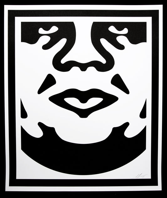 Fairey, Shepard - Obey 3-Face (white)-bottom-Offsetlitho - handsigniert, 2017