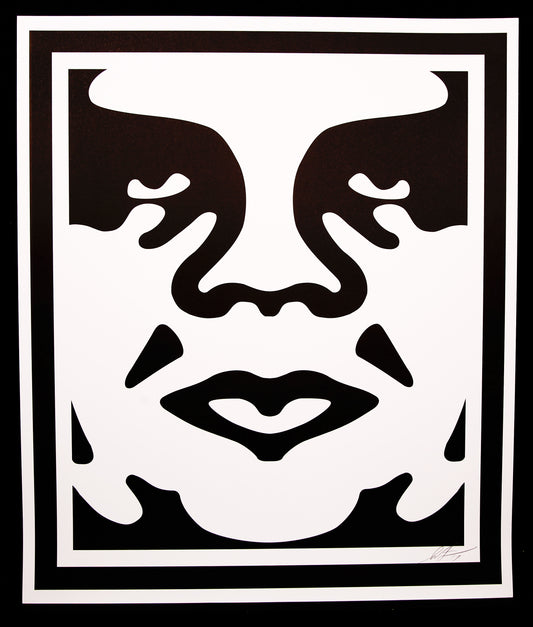 Fairey, Shepard - Obey 3-Face (white)-middle-Offsetlitho - handsigniert, 2017