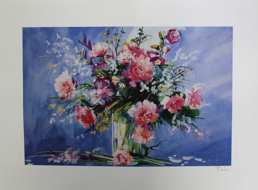 Roche - Bouquet De Fleurs - handsigniert - Farblithografie Clever Art