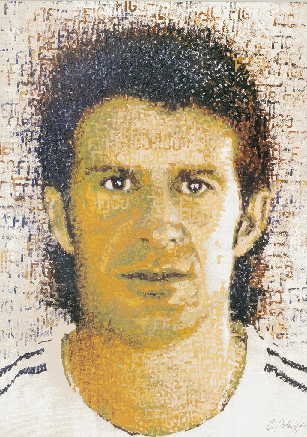 Britz, Chris - Figo (Luís Figo) - handsigniert - Offsetlithografie Clever-Art