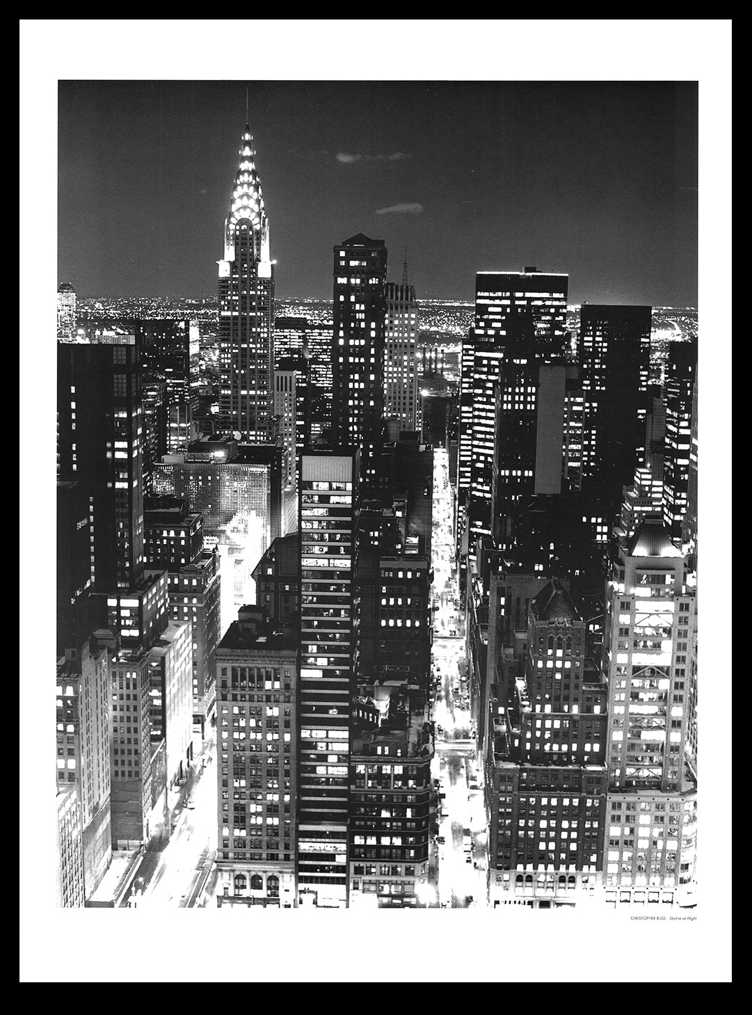 Bliss, Christopher - Skyline at Night - Art Print