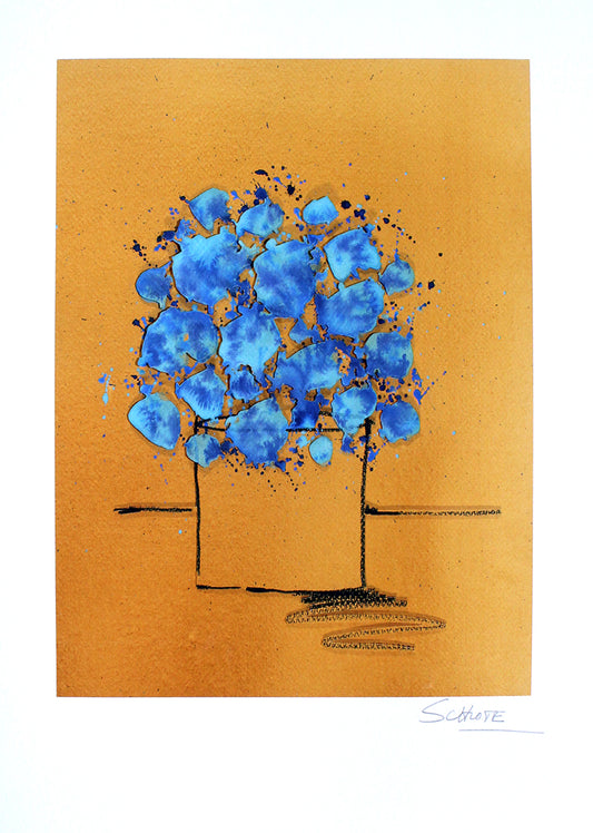 Schlote, Wilhelm - Bouquet - bleue - handsigniert - Giclee Clever Art