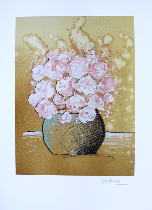 Schlote, Wilhelm - Bouquet - rosé - handsigniert - Giclee Clever Art