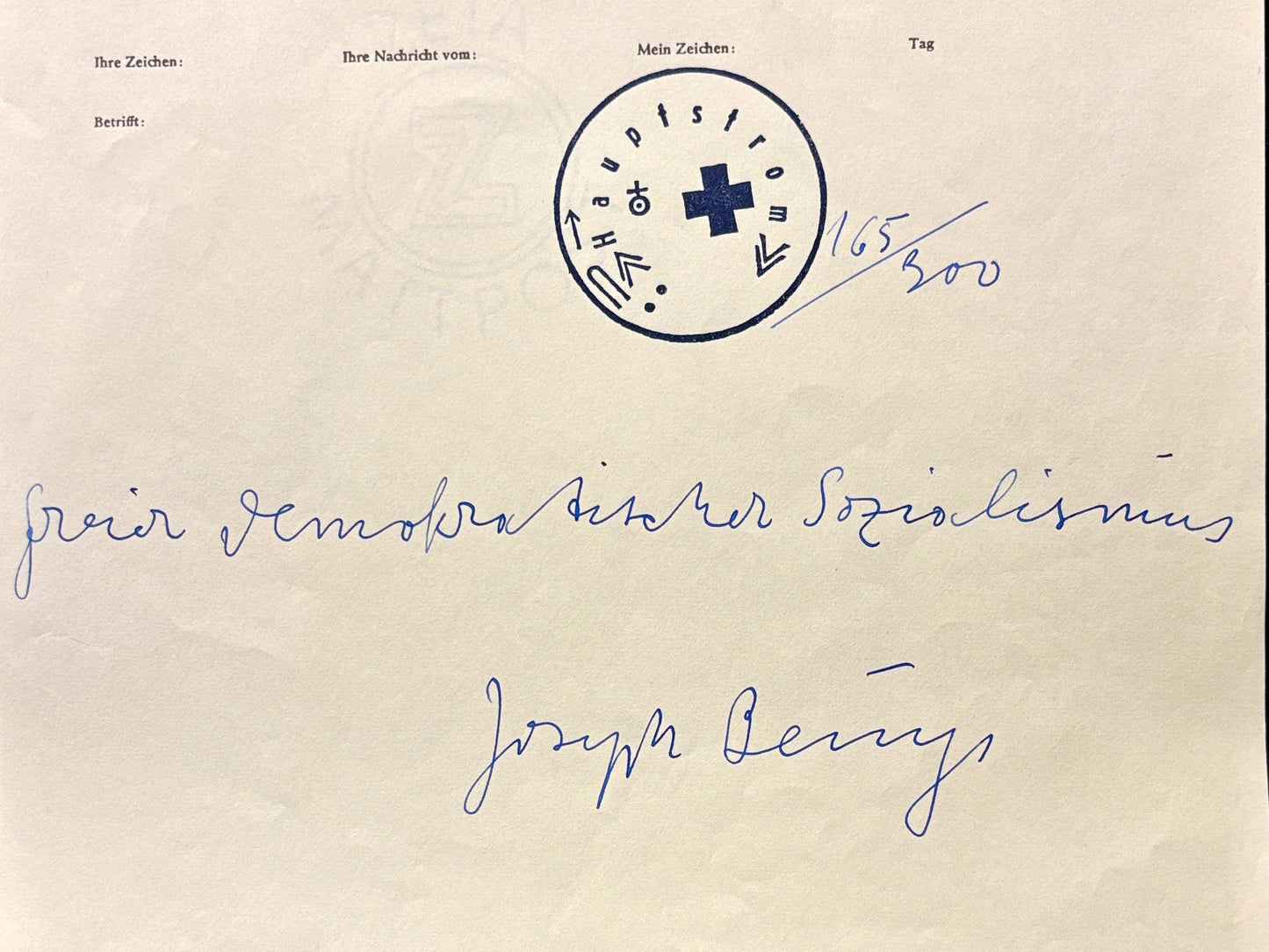 Beuys, Joseph - Freier Demokratischer Sozialismus, 1971 - handsigniert