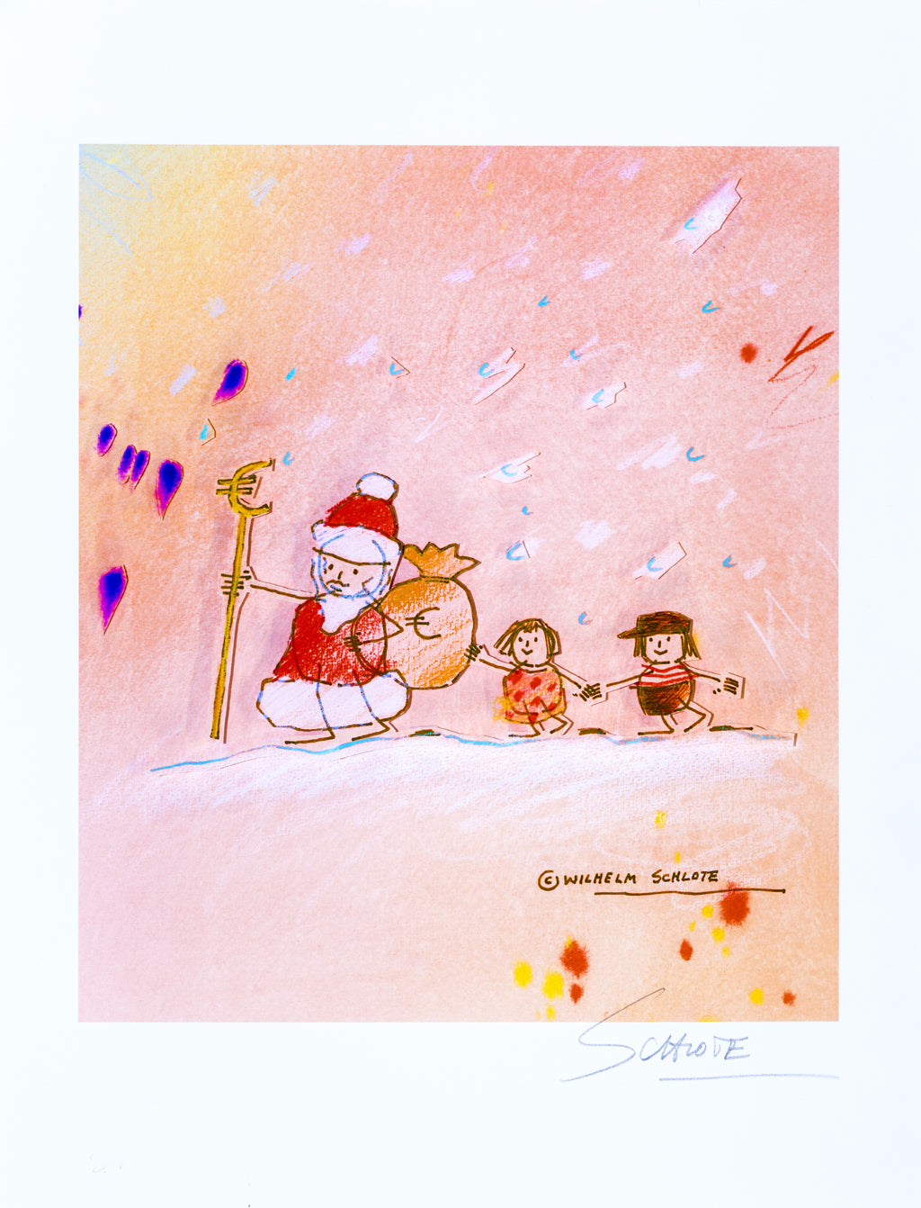 Schlote, Wilhelm - Weihnachtsgeld - Giclee - handsigniert Clever Art